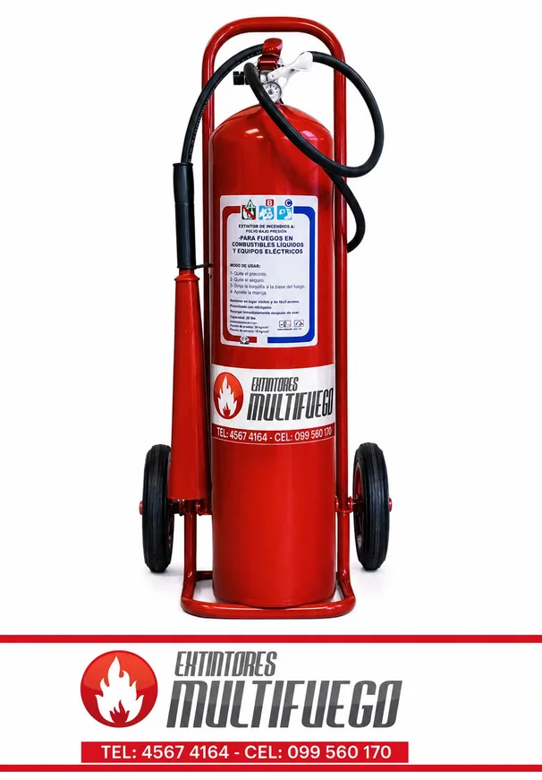 Extintor CO₂ 10 kg sobre ruedas Multifuego