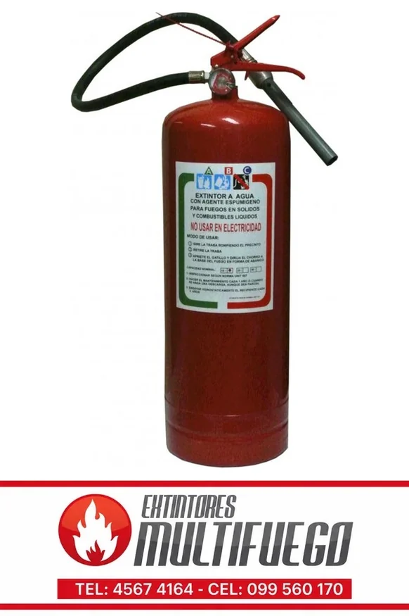 Extintor a agua con agente espumígeno Multifuego, 10 litros